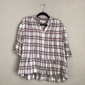 LOFT plaid peplum